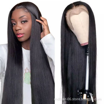 Brazilian Straight Pre Plucked Raw Virgin Cuticle Aligned Human Hair Lace Front Wig With Baby Hair Swiss 360 Lace Frontal Wig